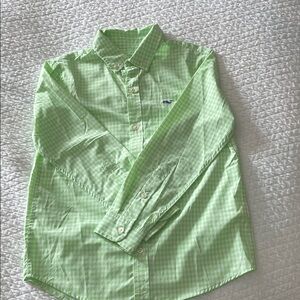 Vineyard Vines Men’s Light Green Gingham Button-Down Shirt